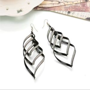 Black Swirling Earrings